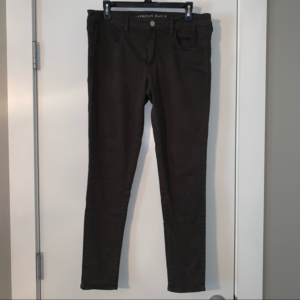 Dark Green American Eagle Jeggings